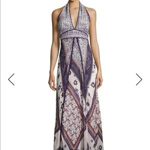 NWT- ba&sh Romane Halter Maxi Dress, Multi Pattern